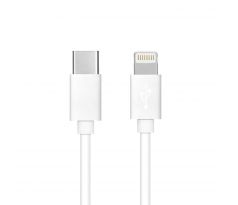 Kábel USB C - Lightning pre iPhone  20W 3A C291 biely 1 meter