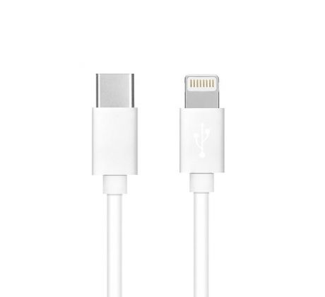 Kábel USB C - Lightning pre iPhone  20W 3A C291 biely 1 meter