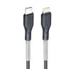 27W FORCELL Carbon kábel USB C - Lightning rýchlo nabíjací CB-01C čierny 1 meter