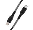 27W FORCELL Carbon kábel USB C - Lightning rýchlo nabíjací CB-01C čierny 1 meter