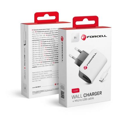 Forcell USB nabíjačka s odnímateľným Micro USB káblom