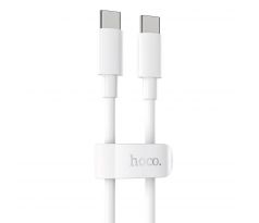 HOCO kábel USB C - USB C, PD100W, 5A, 1 meter, biely