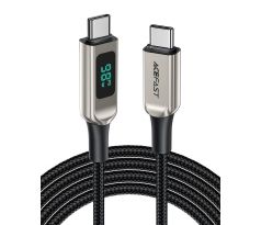 100W ACEFAST kábel USB C - USB C, 5A, LCD C6-03, 2m strieborný