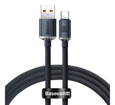 BASEUS kábel USB A - USB C, 100W, CAJY000501, 2m, čierny