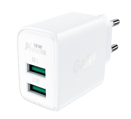 ACEFAST rýchlonabíjačka, 2 x USB, 3A, 18W, A33, biela