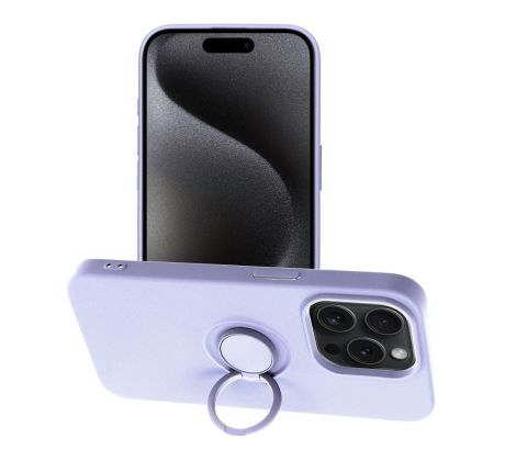 Silikónové púzdro Ring pre iPhone 15 PRO MAX, Fialové