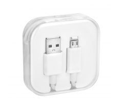 Kábel Micro-USB - USB-A,1m biely