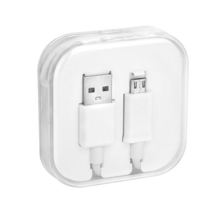 Kábel Micro-USB - USB-A,1m biely